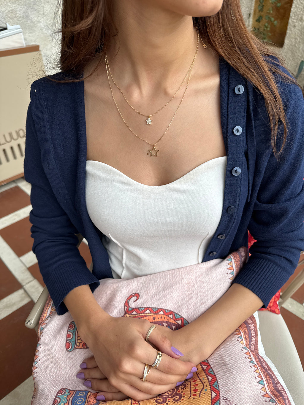 Katmanlı Çift Yıldız Kolye