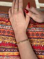 Gold Geometrik Taşlı Bileklik