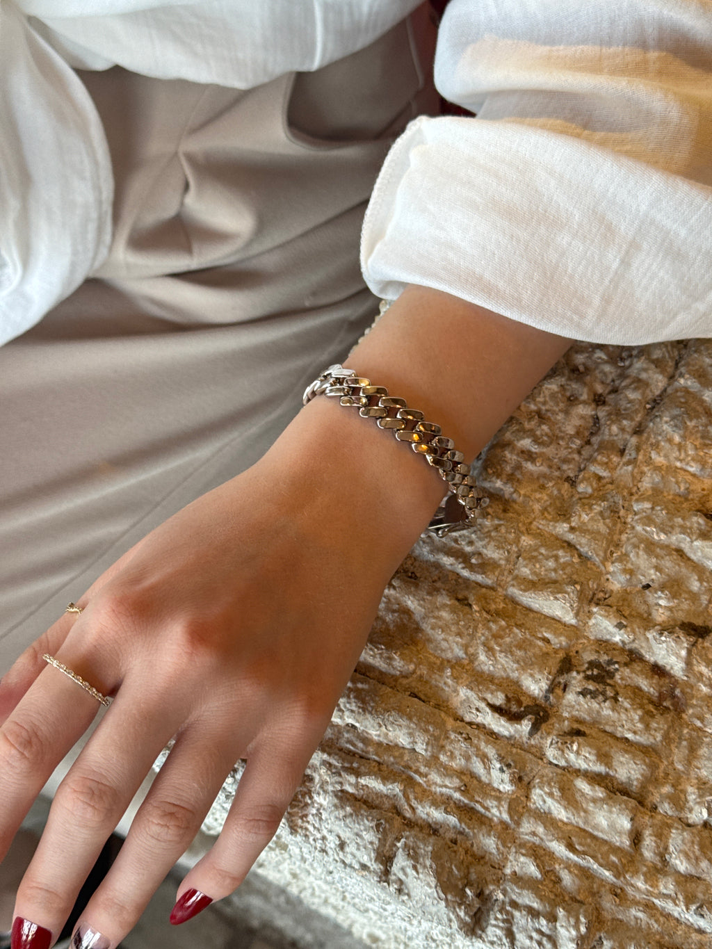 Kalın Örgü Zincir Bileklik