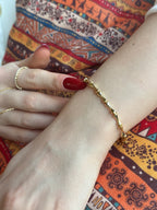 Gold Bambu Zincir Bileklik