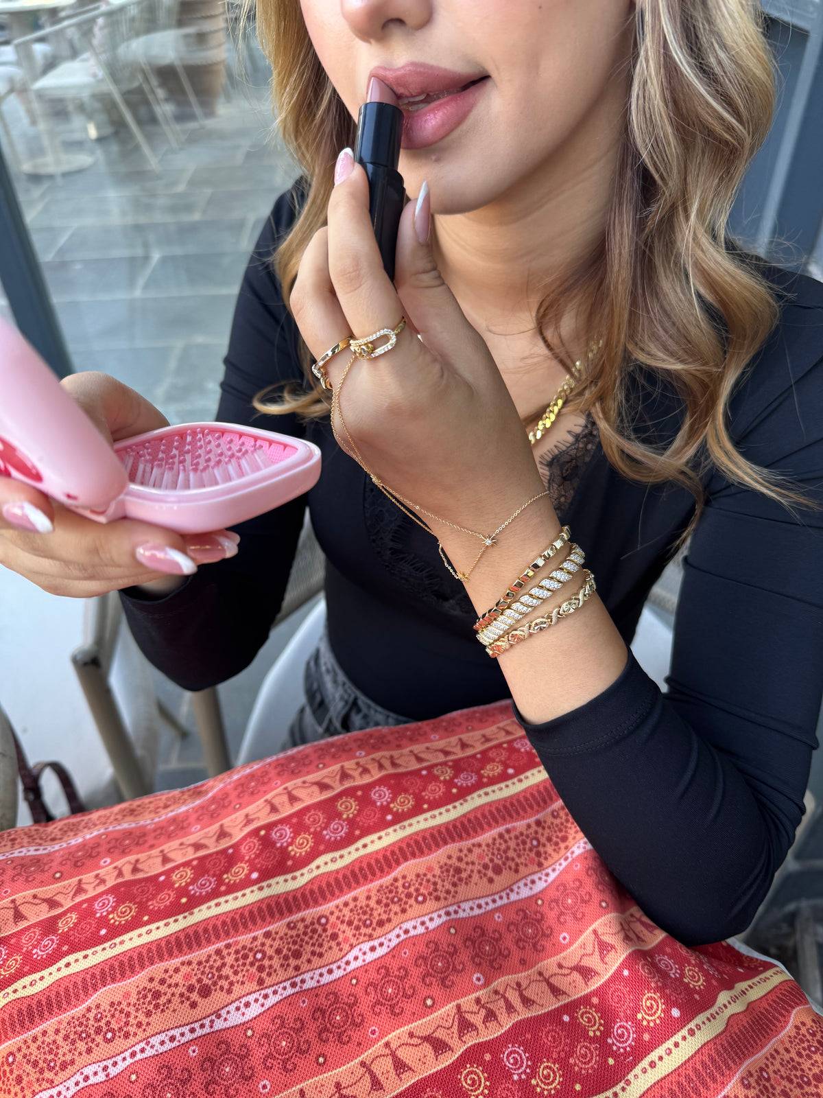 Burgu & Motif Detaylı 3’lü Bileklik Kombini