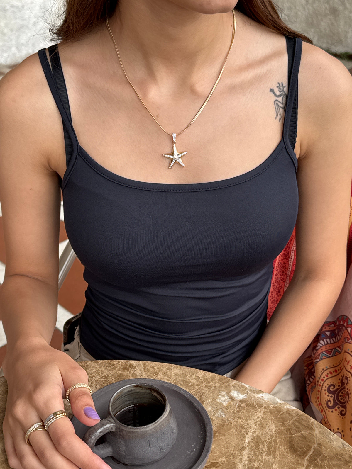 aşlı Deniz Yıldızı Kolye