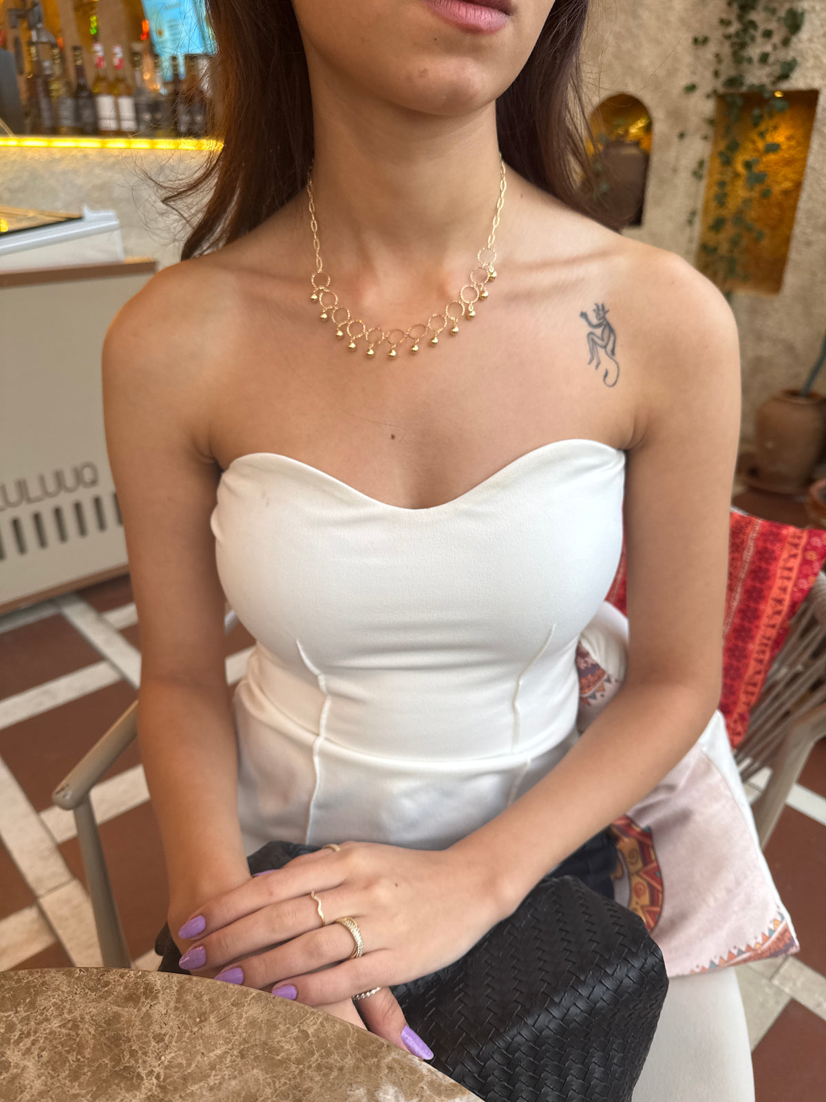 Halka ve Top Detaylı Kolye