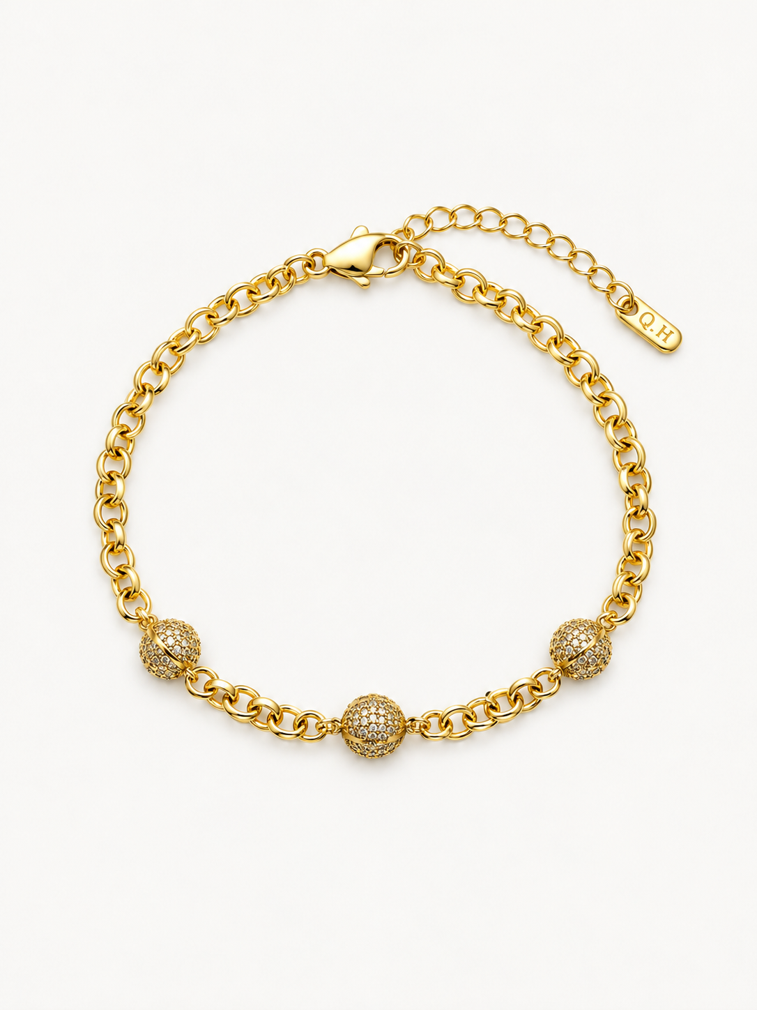 Gold Top Detaylı Zincir Bileklik