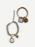 Vintage Saat Charm İkili Bileklik Seti