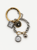 Vintage Saat Charm İkili Bileklik Seti