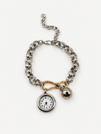 Vintage Saat Charm İkili Bileklik Seti