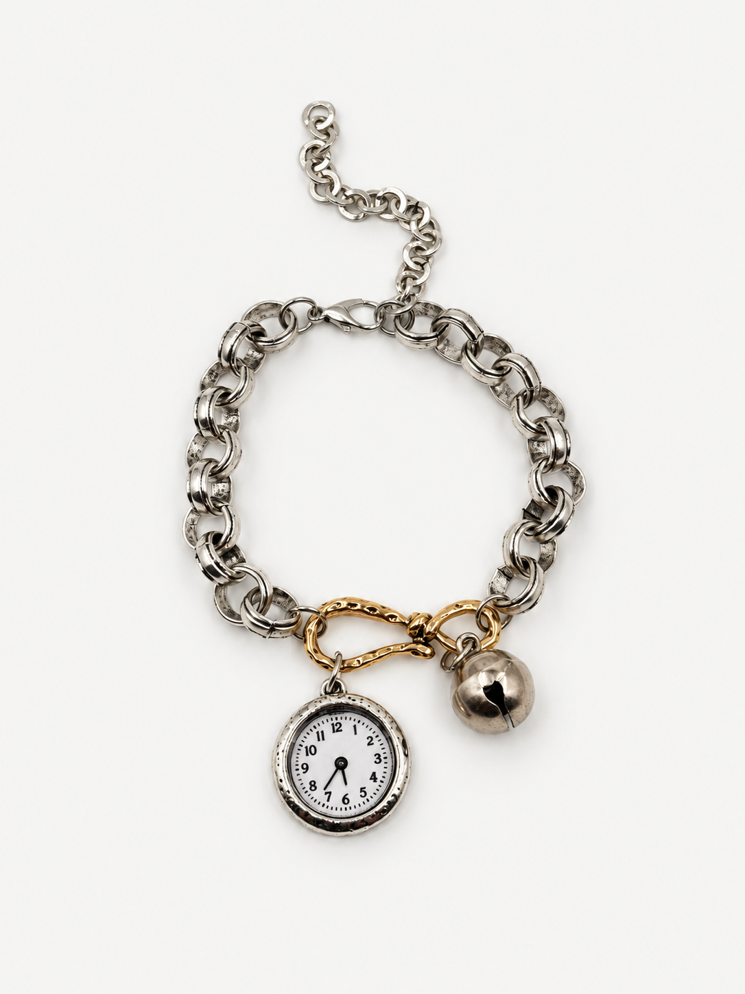 Vintage Saat Charm İkili Bileklik Seti