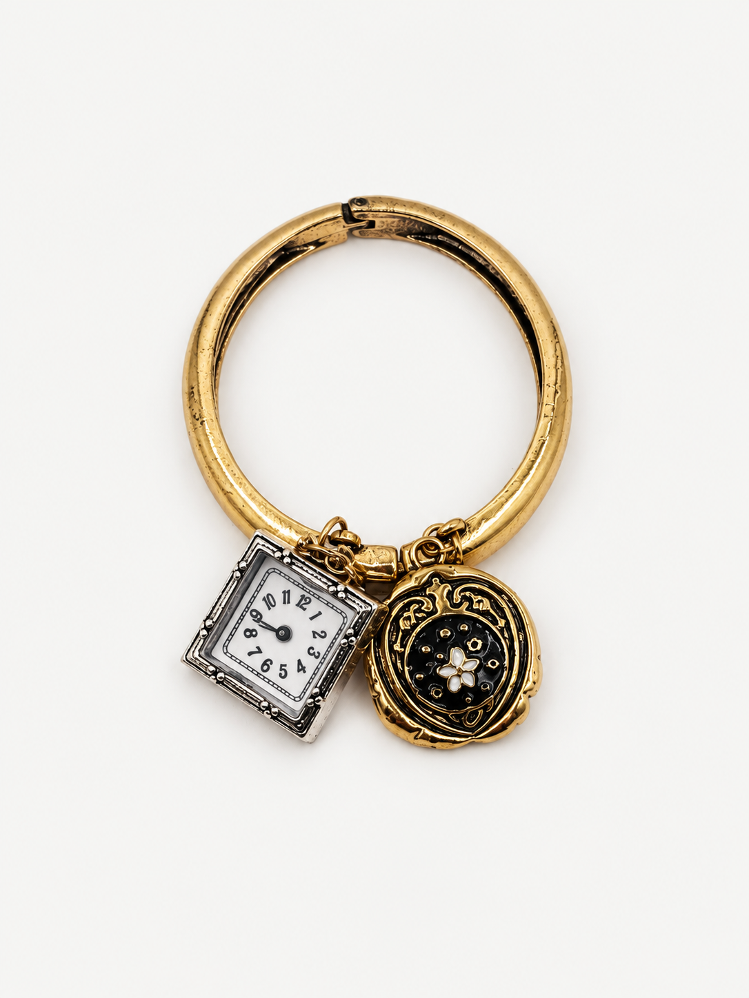 Vintage Saat Charm İkili Bileklik Seti