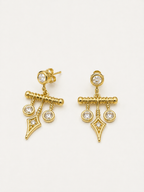 Taşlı Sallantılı Charm Küpe