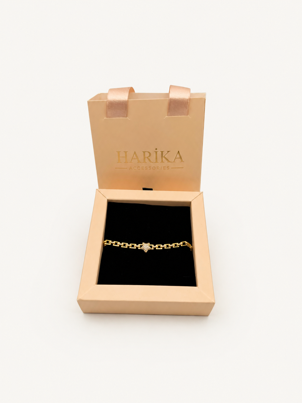Gold Çiçek Detaylı Taşlı Bileklik