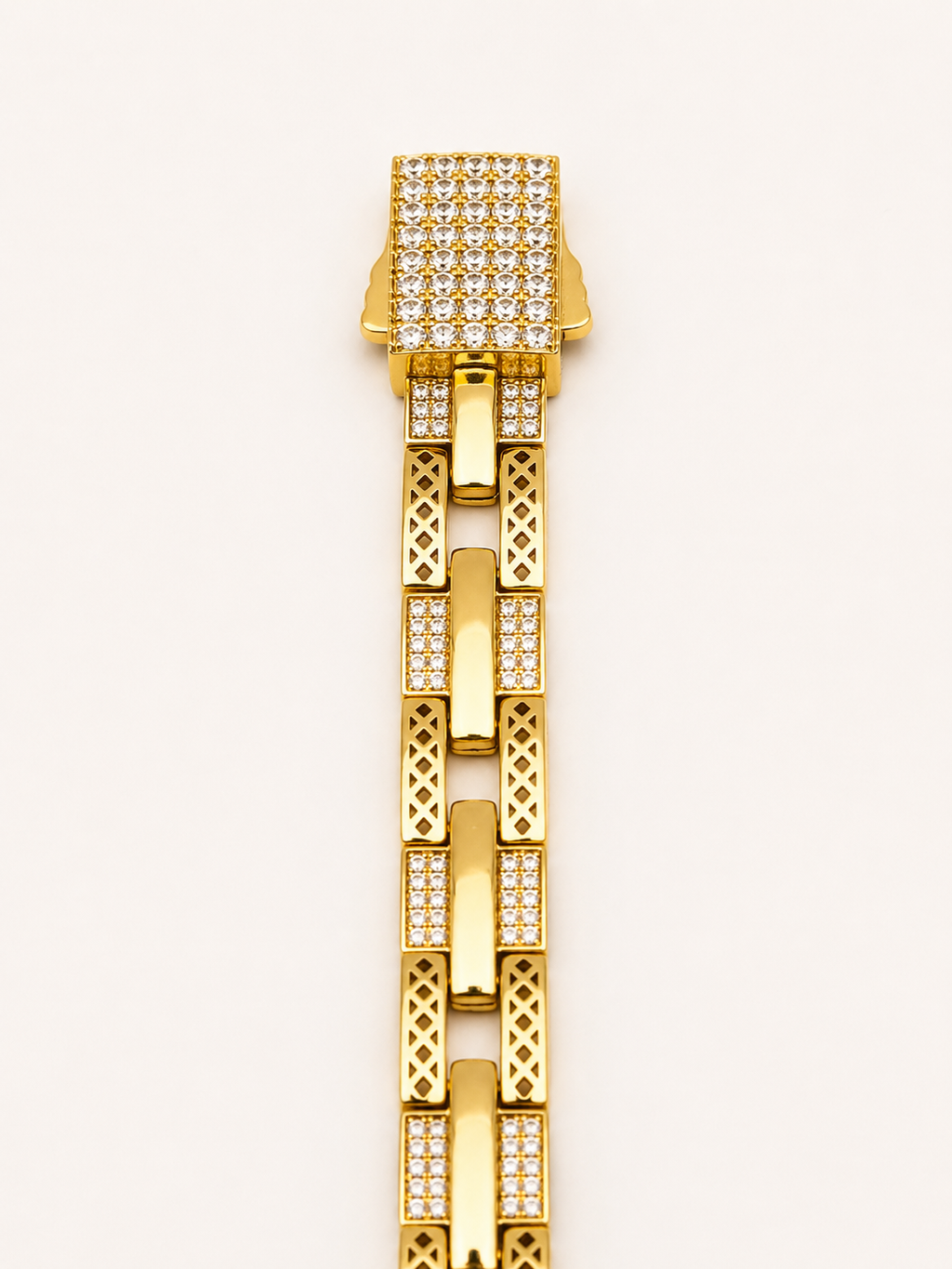 Gold Grek Desenli Taşlı Bileklik