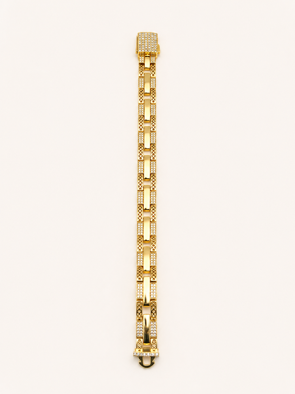 Gold Grek Desenli Taşlı Bileklik