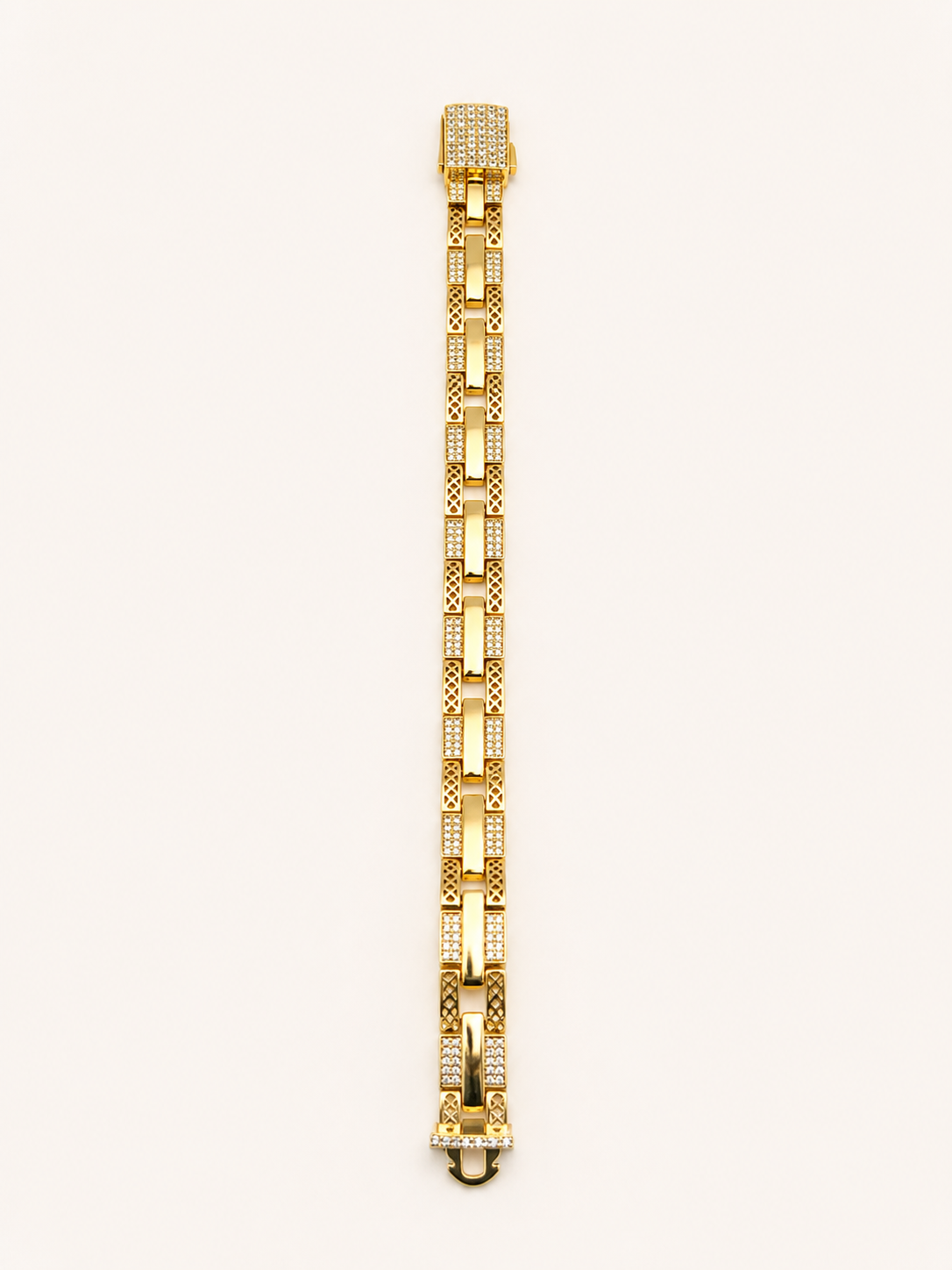 Gold Grek Desenli Taşlı Bileklik