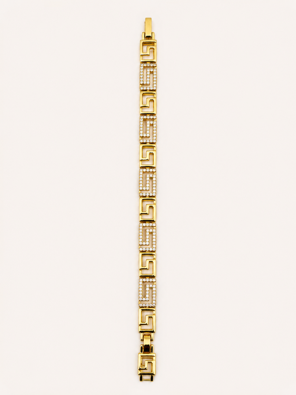 Gold Grek Desenli Taşlı Bileklik