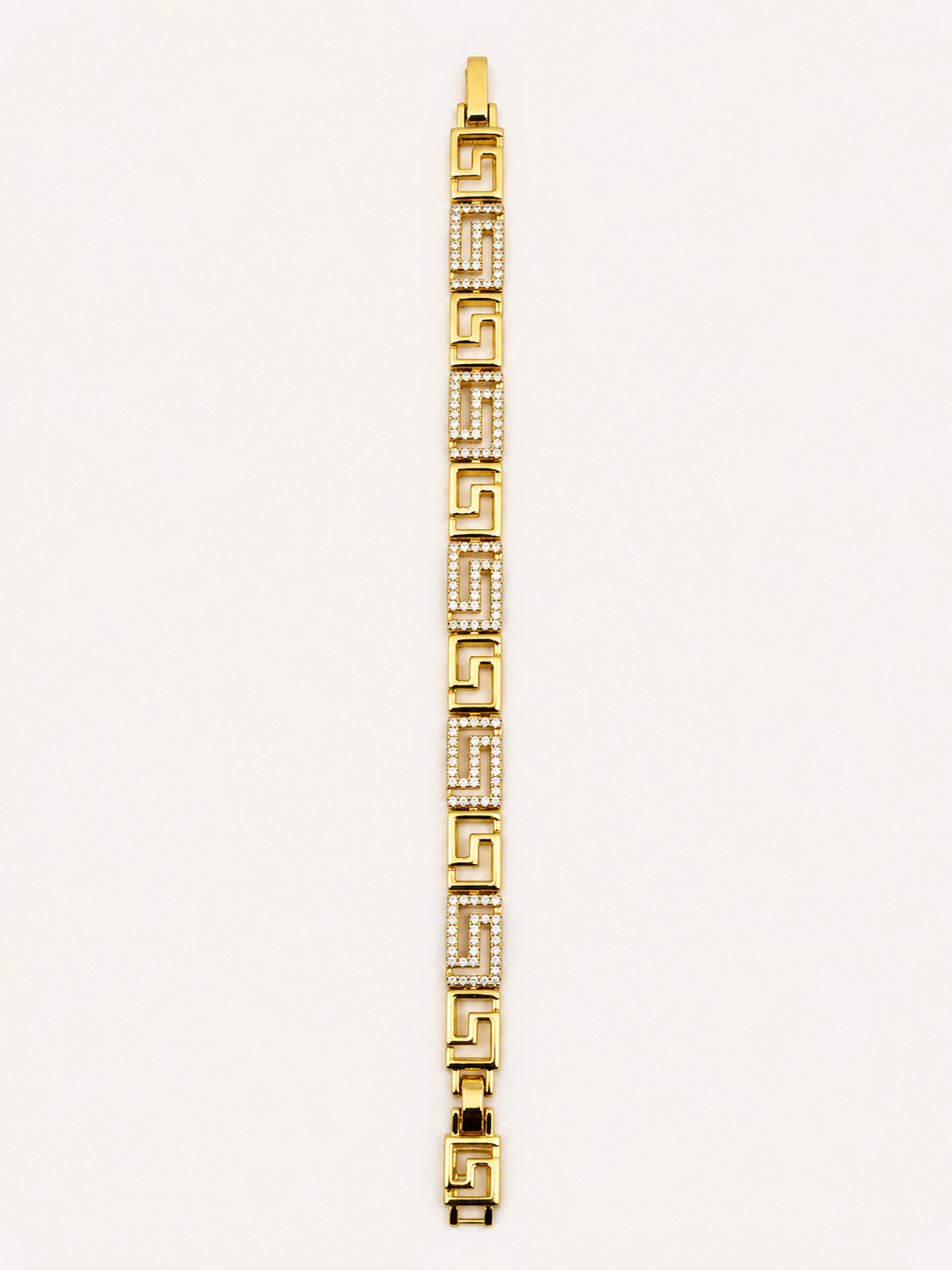 Gold Grek Desenli Taşlı Bileklik