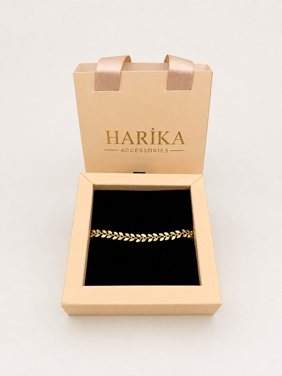 Gold Yaprak Zincir Bileklik