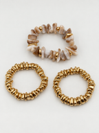 Stone & Gold 3’lü Lastik Bileklik Seti