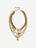 Katmanlı Vintage Saat Charm Kolye