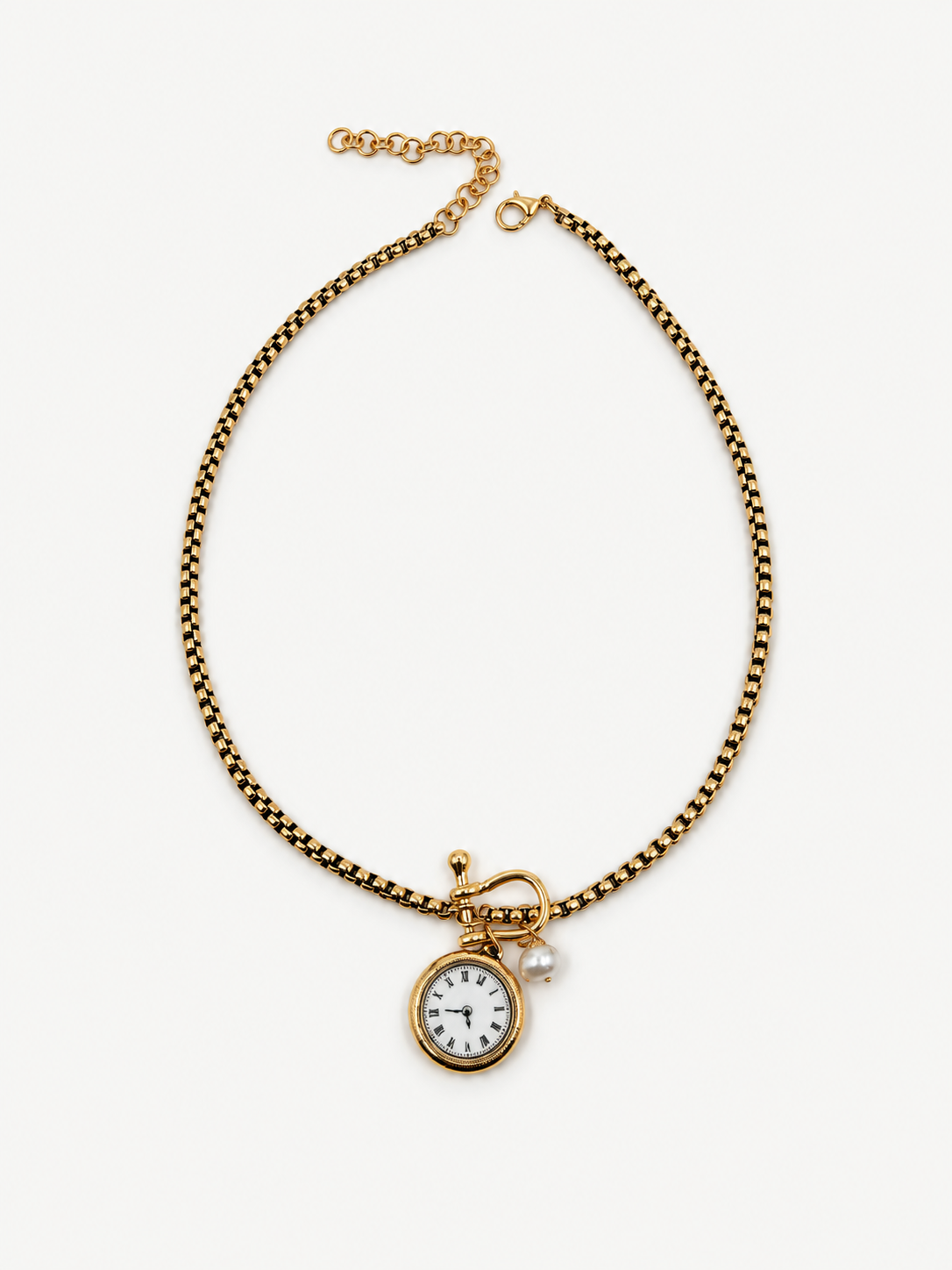 Katmanlı Vintage Saat Charm Kolye