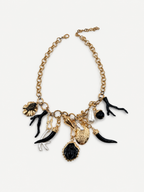 Siyah Charm Detaylı Kolye