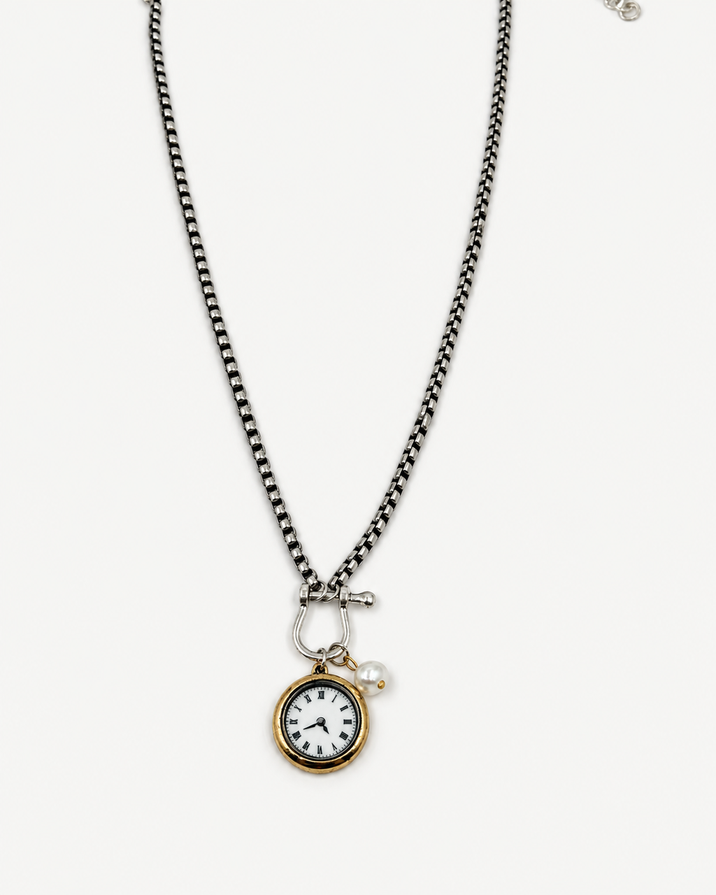 Katmanlı Vintage Saat Charm Kolye
