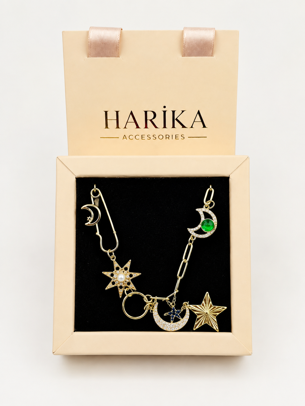 Gökyüzü Charm Çelik Kolye