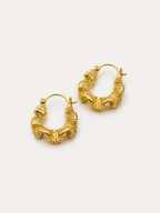 Burgu Dokulu Gold Küpe