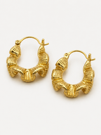 Burgu Dokulu Gold Küpe