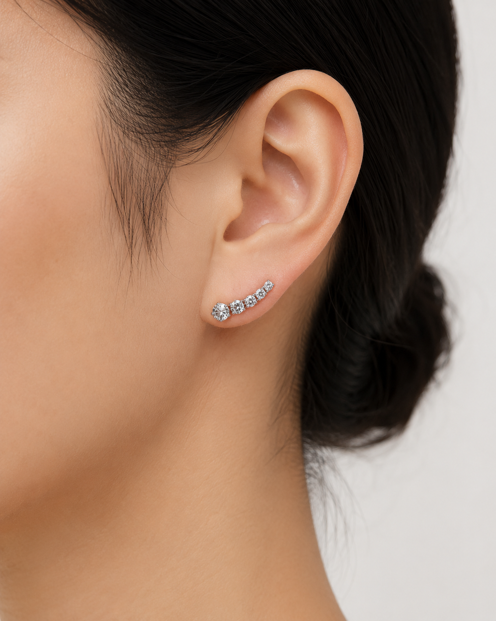 Kristal Taşlı Ear Cuff Küpe
