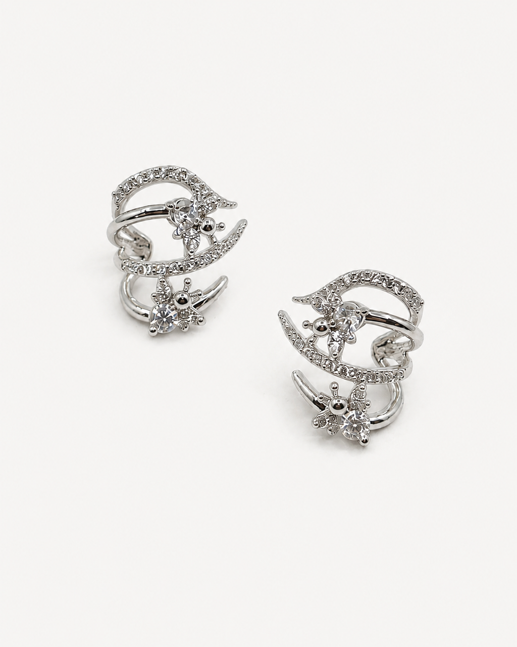 Taşlı Kıvrımlı Ear Cuff Küpe