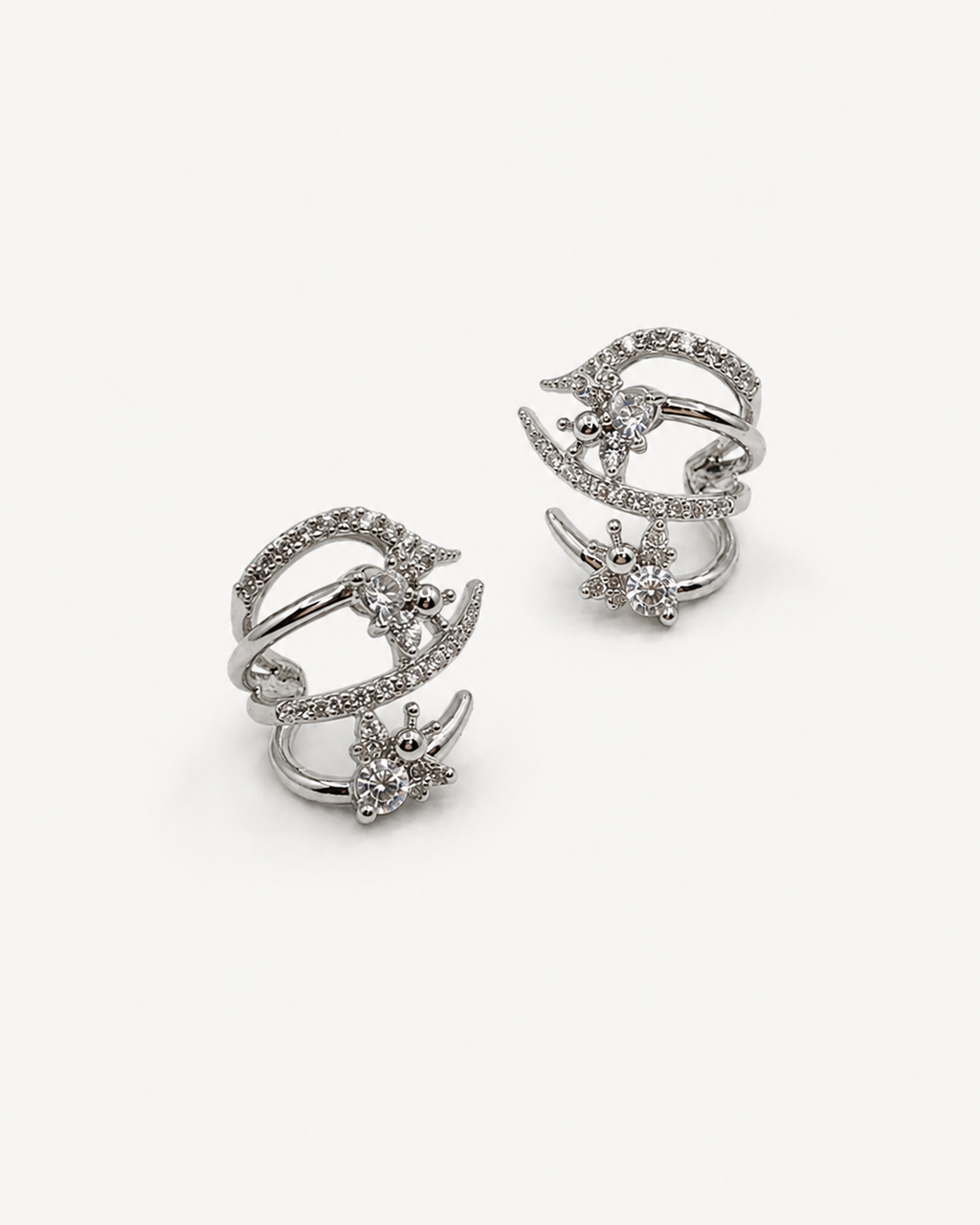 Taşlı Kıvrımlı Ear Cuff Küpe