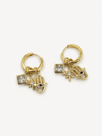 Hamsa Işıltılı Charm Küpe