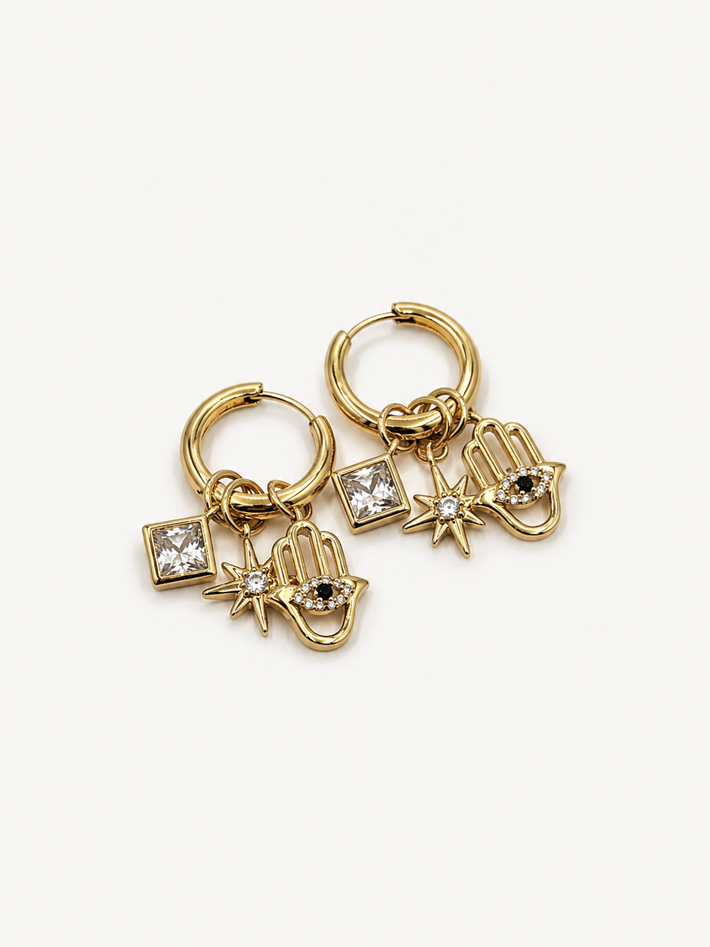 Hamsa Işıltılı Charm Küpe