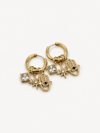 Hamsa Işıltılı Charm Küpe