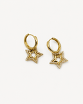 Işıltılı Çift Kat Yıldız Küpe