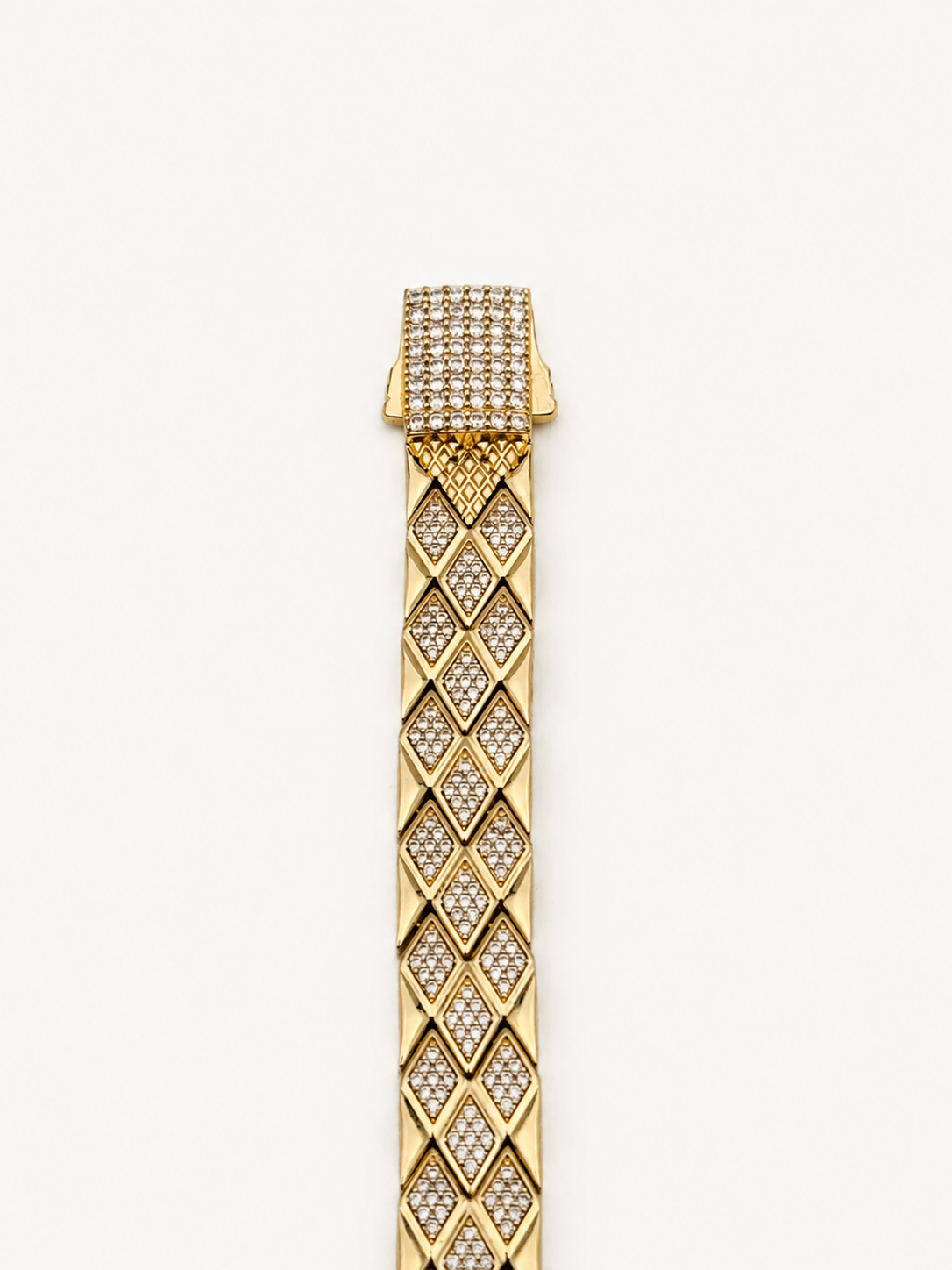 Gold Baklava Desenli Taşlı Bileklik