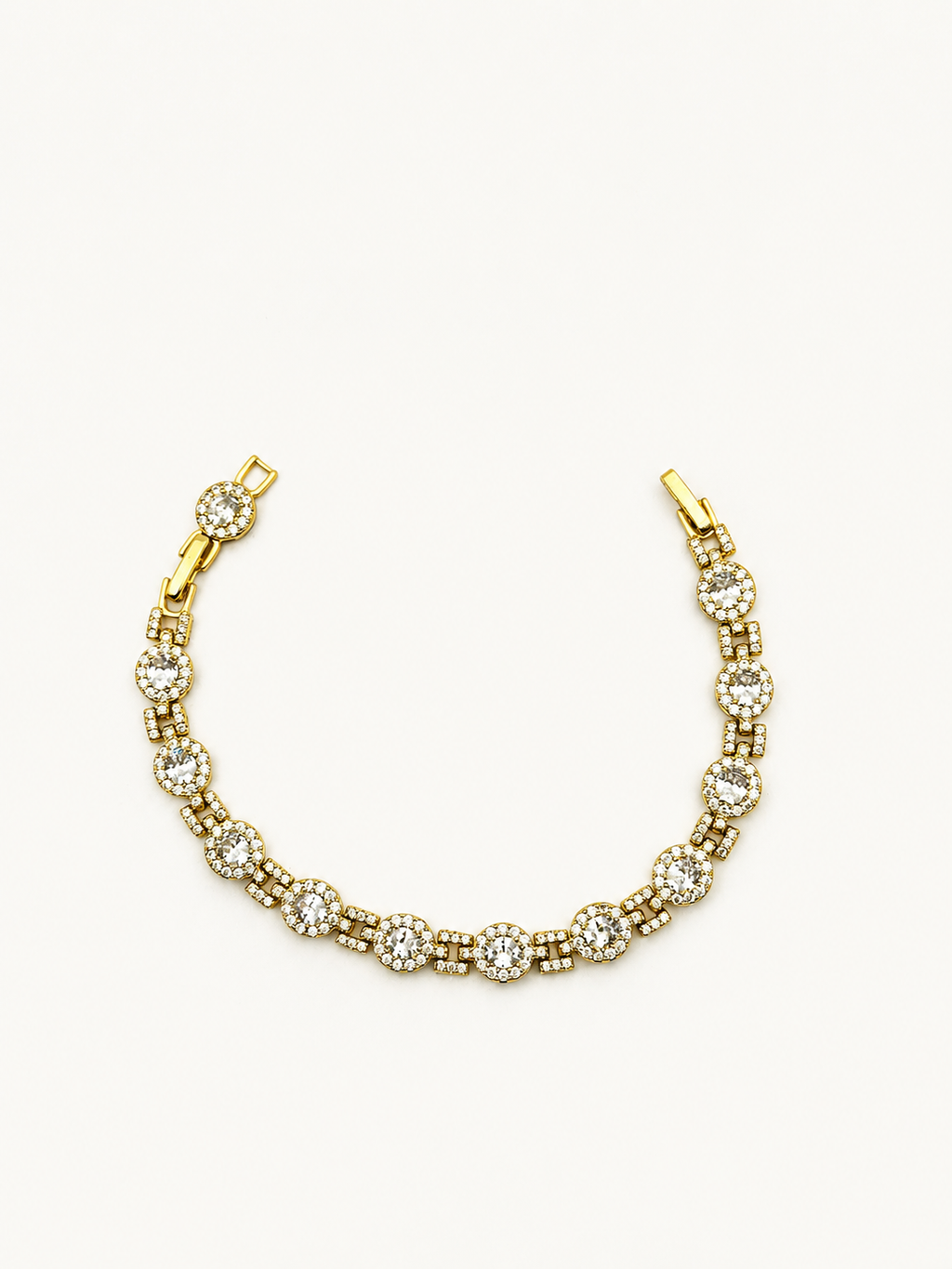 Gold Çiçek Taşlı Bileklik
