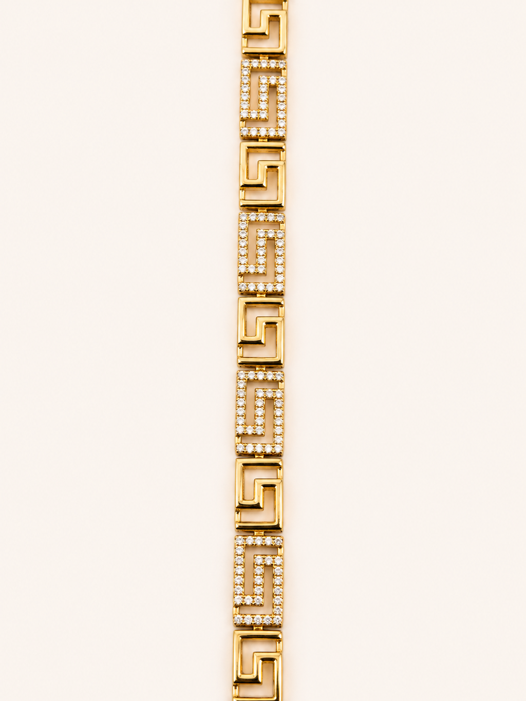 Gold Grek Desenli Taşlı Bileklik