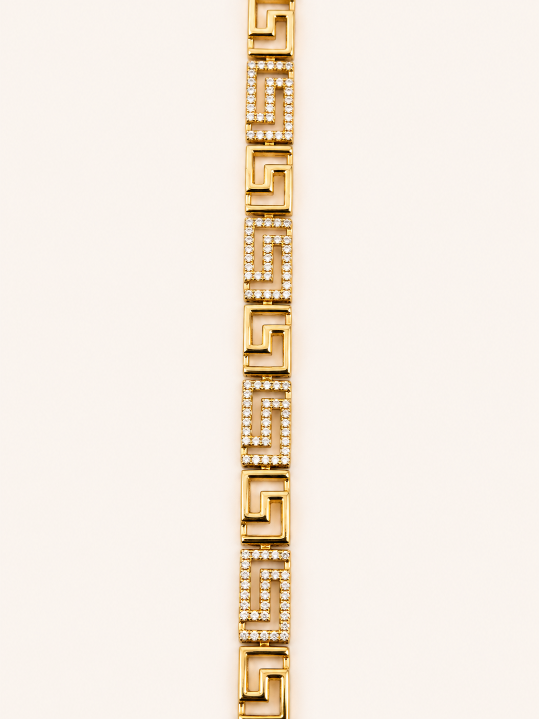 Gold Grek Desenli Taşlı Bileklik