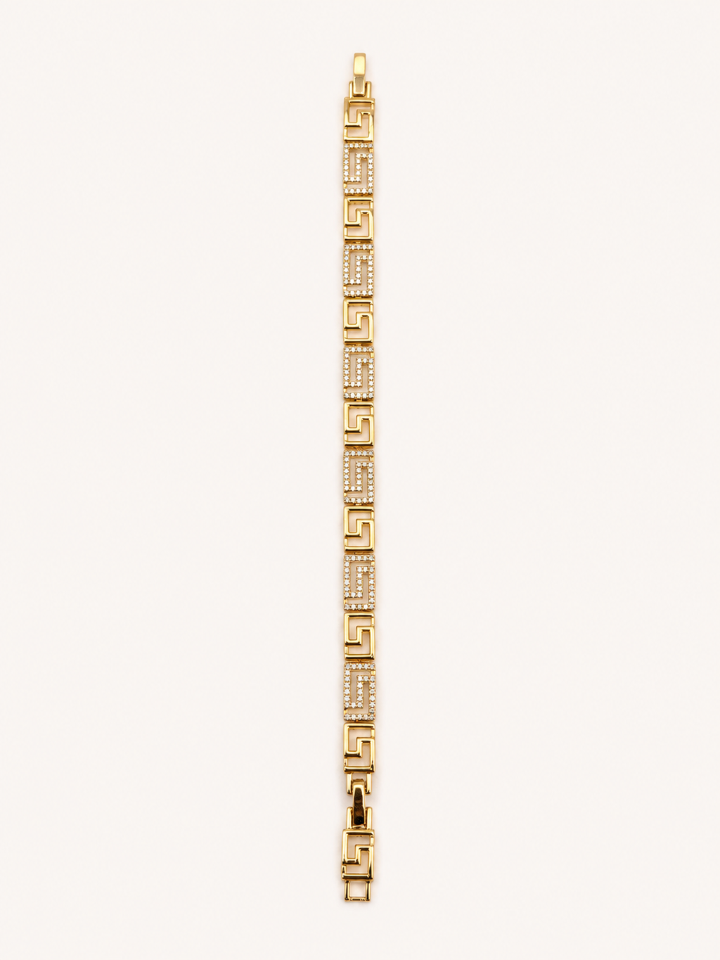 Gold Grek Desenli Taşlı Bileklik
