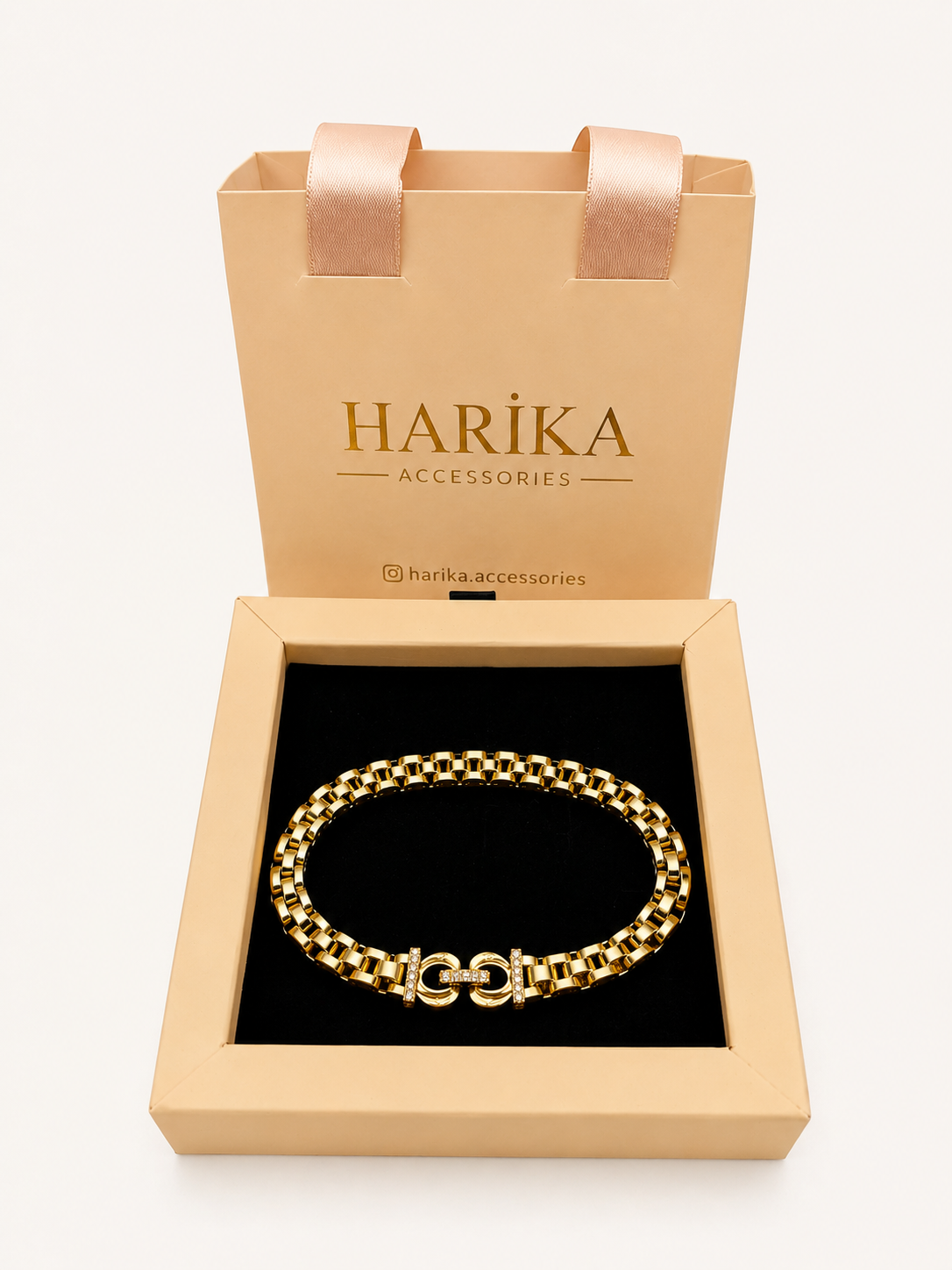 Gold Kilit Detaylı Zincir Bileklik