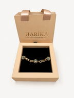 Gold Nazar Taşlı Zincir Bileklik