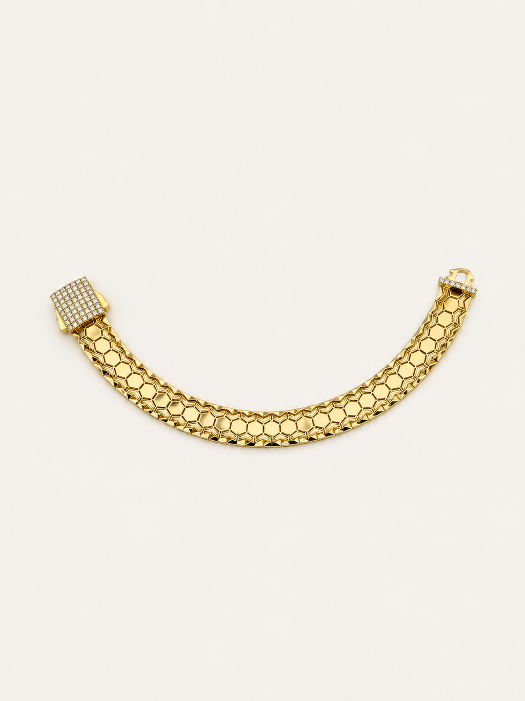 Gold Petek Desenli Bileklik