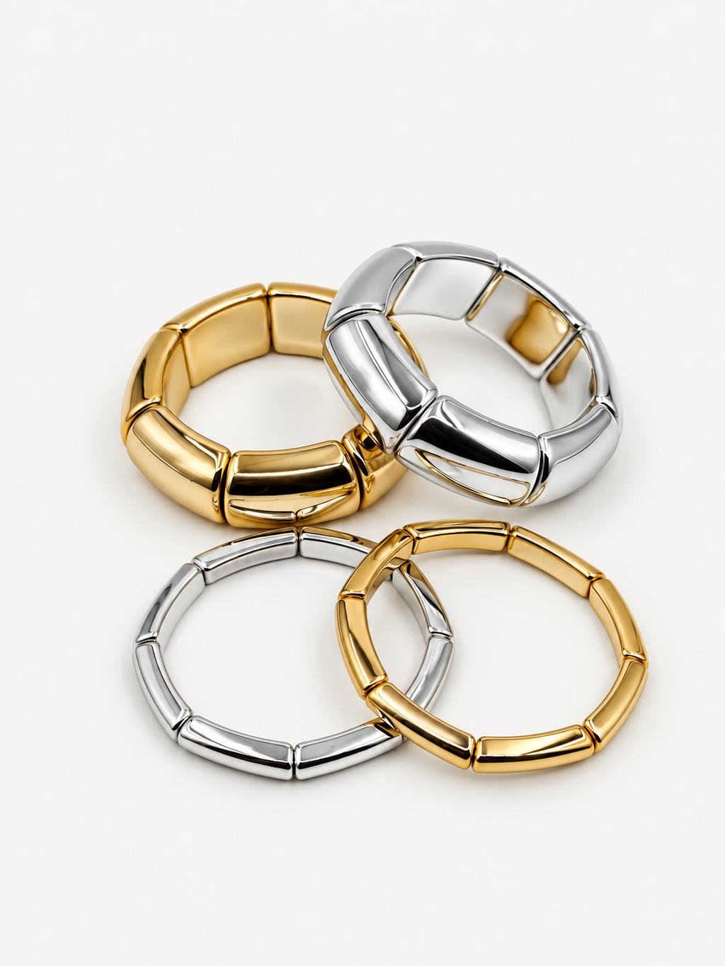 Gold & Silver 4’lü Lastik Bileklik Seti