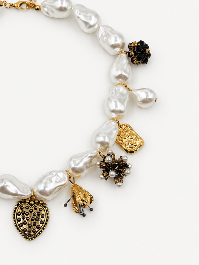Barok İnci Charm Kolye