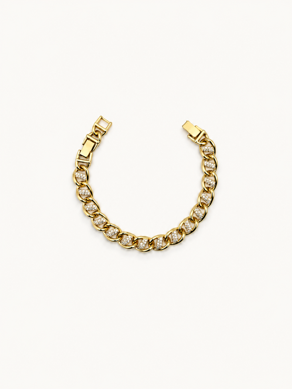 Gold Oval Taşlı Bileklik