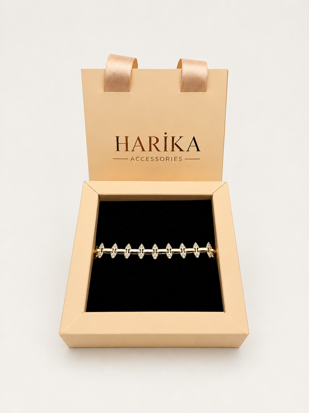 Gold Taşlı Yıldız Bileklik