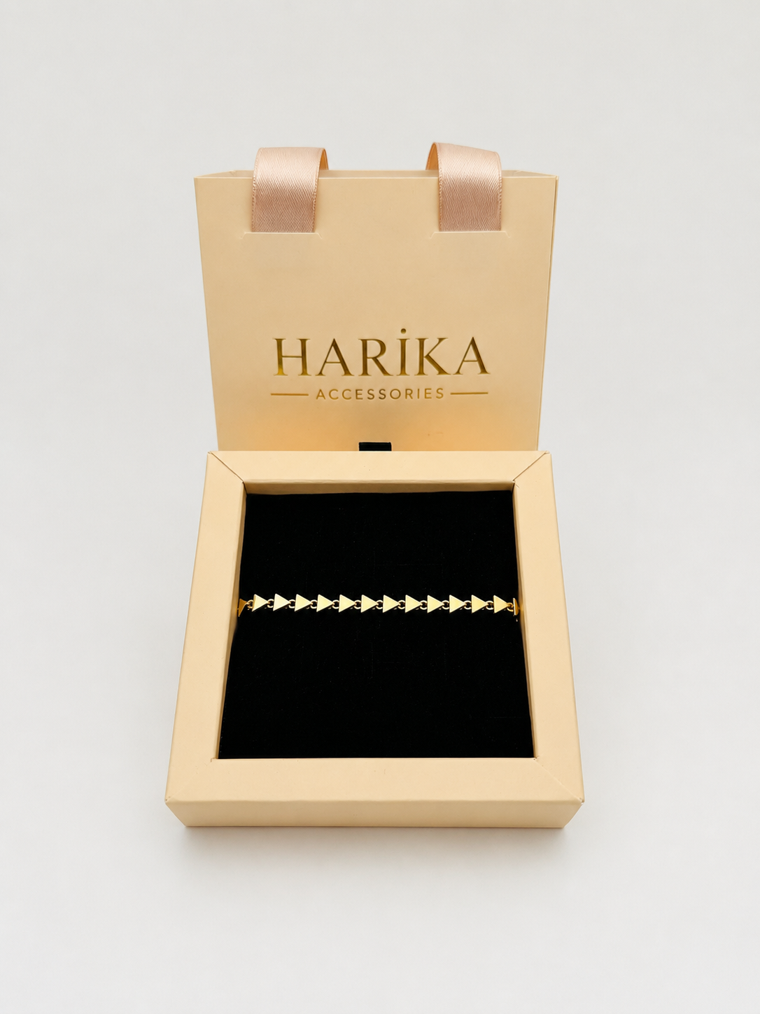Gold Piramit Zincir Bileklik