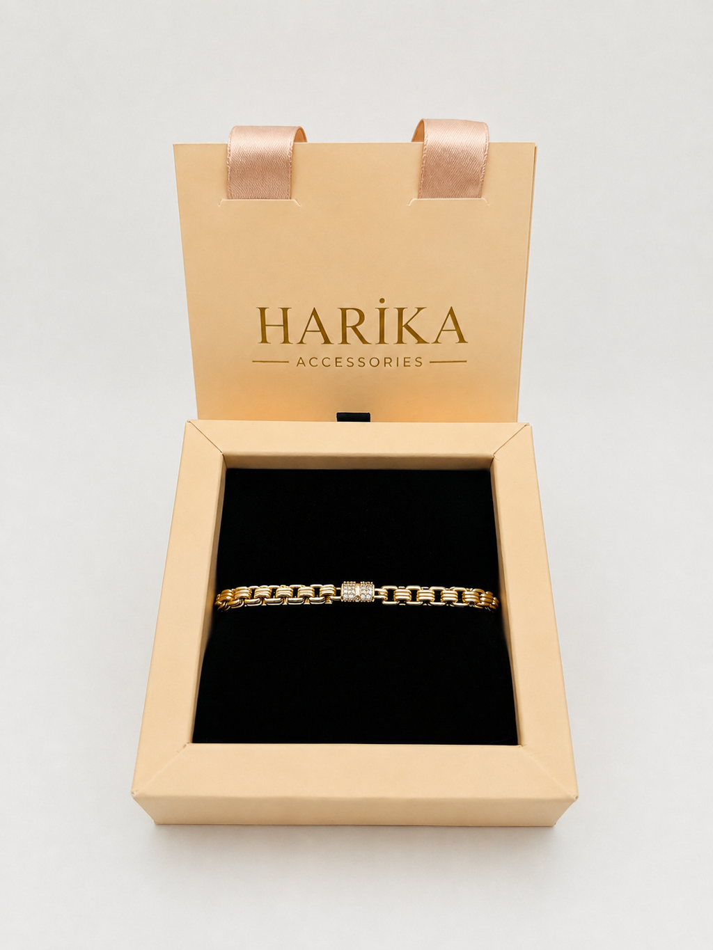 Gold Taş Detaylı Zincir Bileklik